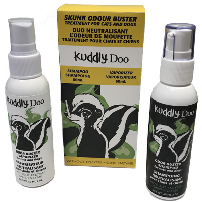 Kuddly Doo Duo shampoing et vaporisateur neutralisant odeur de Mouffette